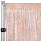 Glitz Sequin Mesh Net 10ft H x 52" W Drape/Backdrop panel - Blush/Rose Gold - CV Linens