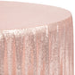 Glitz Sequin Mesh Net Tablecloth 116" Round - Blush/Rose Gold - CV Linens