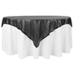 Glitz Sequin Mesh Net Table Overlay Topper 72"x72" Square - Black - CV Linens