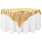Glitz Sequin Mesh Net Table Overlay Topper 72"x72" Square - Gold - CV Linens