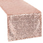 Glitz Sequin Mesh Net Table Runner 12"x108" - Blush/Rose Gold - CV Linens