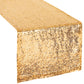 Glitz Sequin Mesh Net Table Runner 12"x108" - Gold - CV Linens