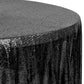 Glitz Sequin Mesh Net Tablecloth 116" Round - Black - CV Linens