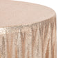 Glitz Sequin Mesh Net Tablecloth 116" Round - Champagne - CV Linens