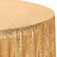 Glitz Sequin Mesh Net Tablecloth 116" Round - Gold - CV Linens