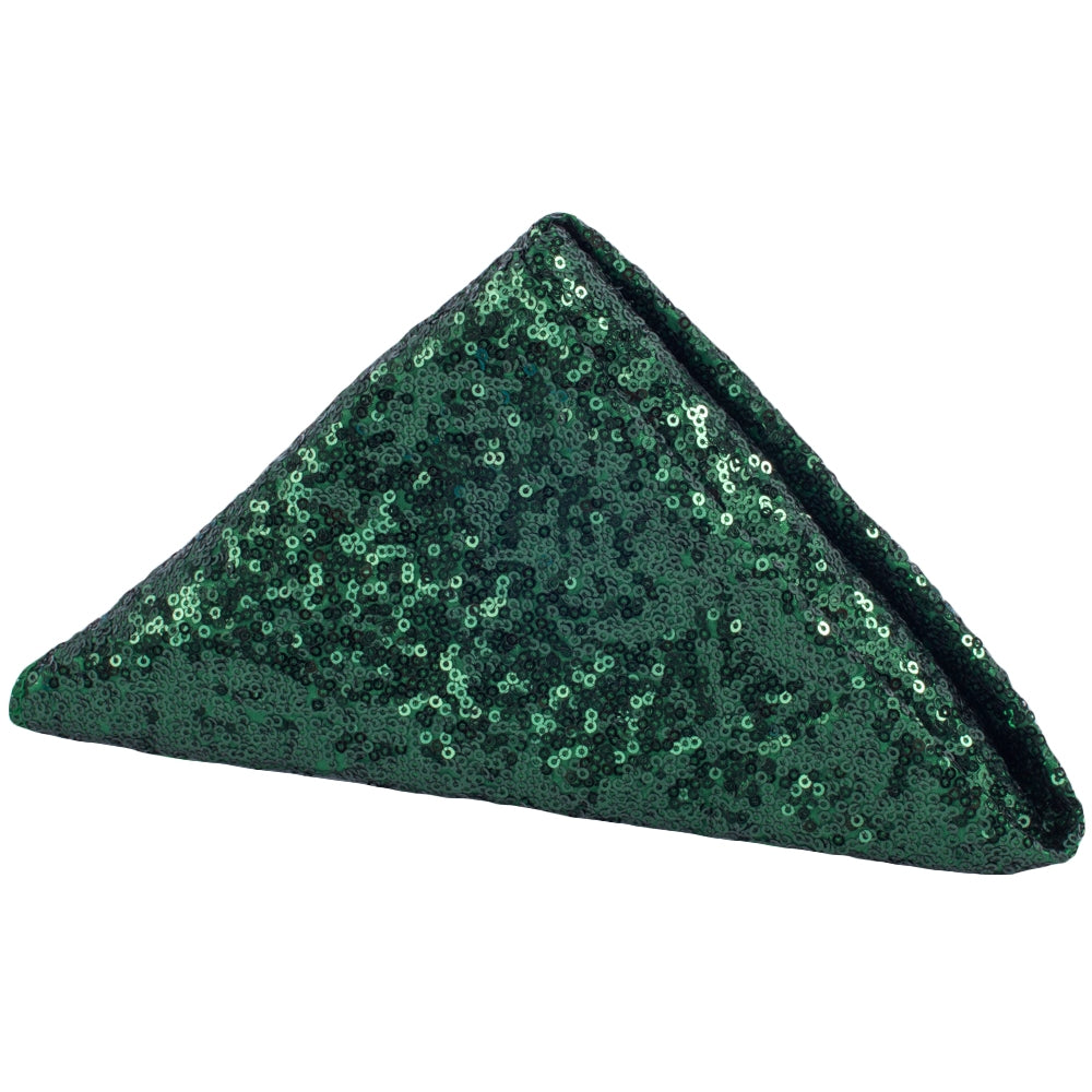 Glitz Sequin Napkin 20"x20" - Emerald Green - CV Linens