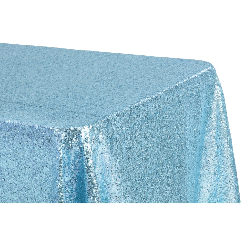 Glitz Sequin 90"x132" Rectangular Tablecloth - Baby Blue - CV Linens