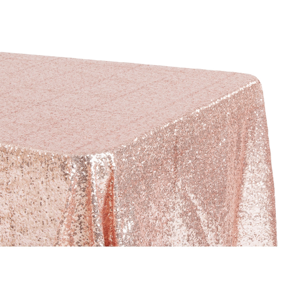 Glitz Sequin 90"x132" Rectangular Tablecloth - Blush/Rose Gold - CV Linens
