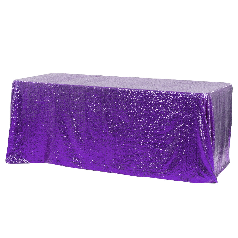 Glitz Sequin 90"x156" Rectangular Tablecloth - Purple - CV Linens