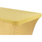 Glitz Sequin Spandex Table Cover 6 FT Rectangular - Gold - CV Linens