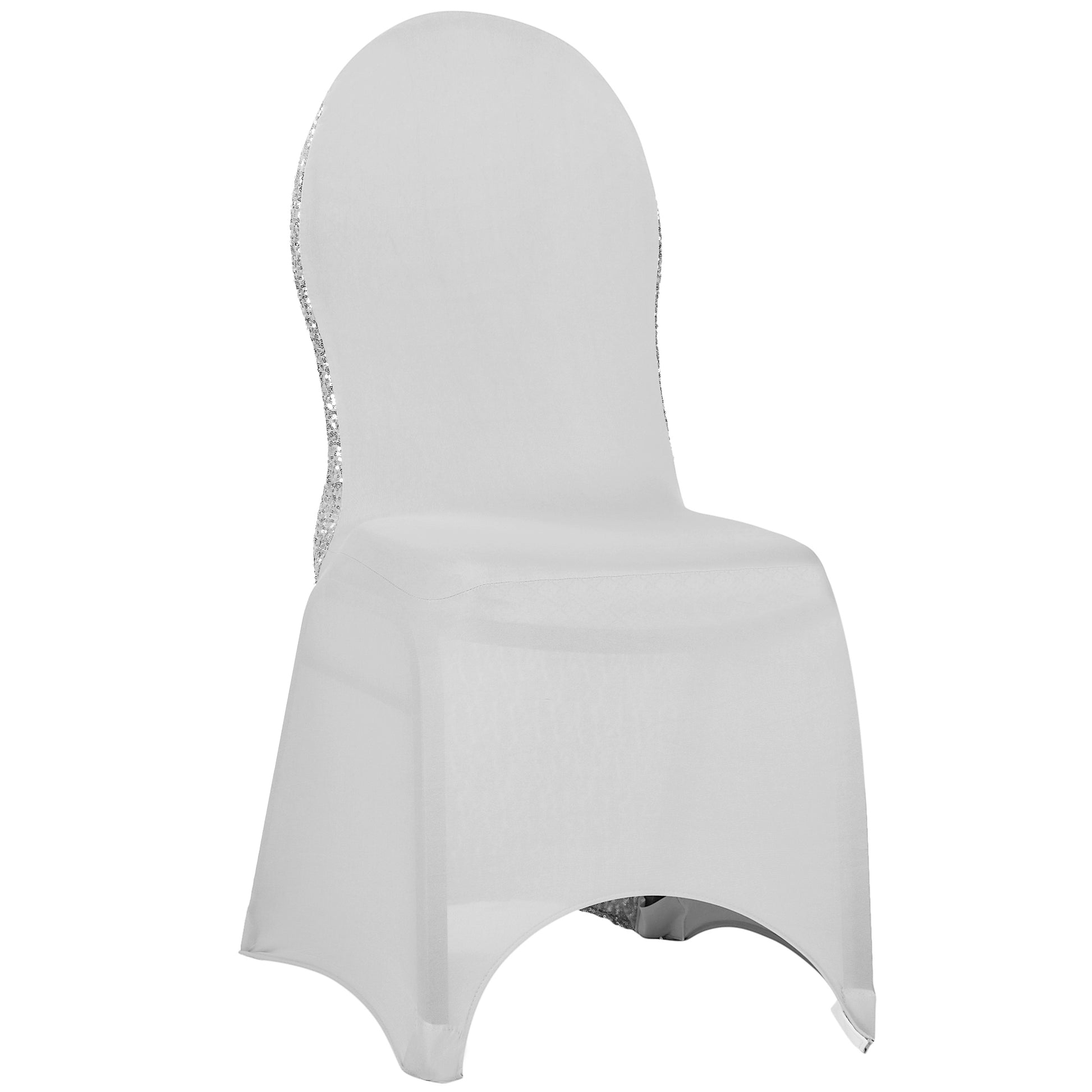 Glitz Sequin Stretch Spandex Banquet Chair Cover - Silver– CV Linens