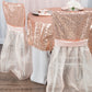 Glitz Sequin Table Overlay Topper 90"x90" Square - Blush/Rose Gold | tablecloth | charger plate | 
