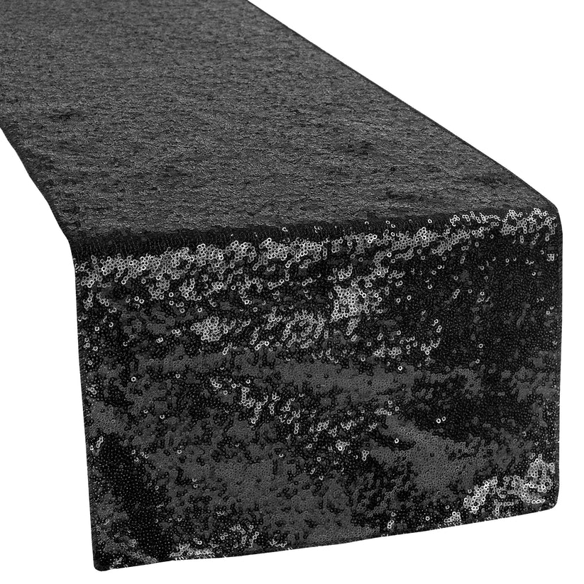 Glitz Sequin Table Runner - Black - CV Linens™