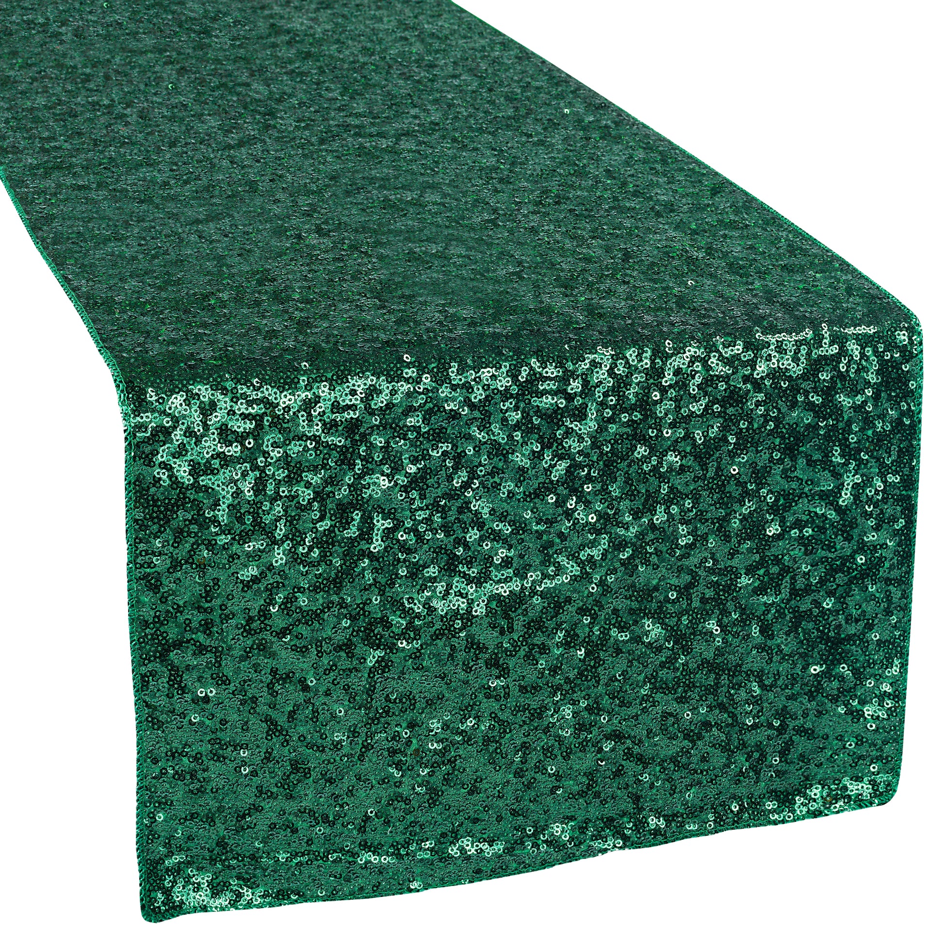 Glitz Sequin Table Runner - Emerald Green - CV Linens