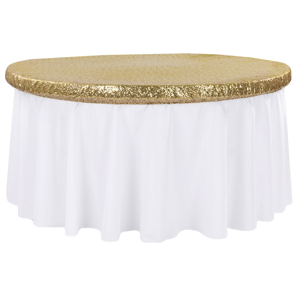 Glitz Sequin Table Topper/Cap 60" Round - Gold - CV Linens