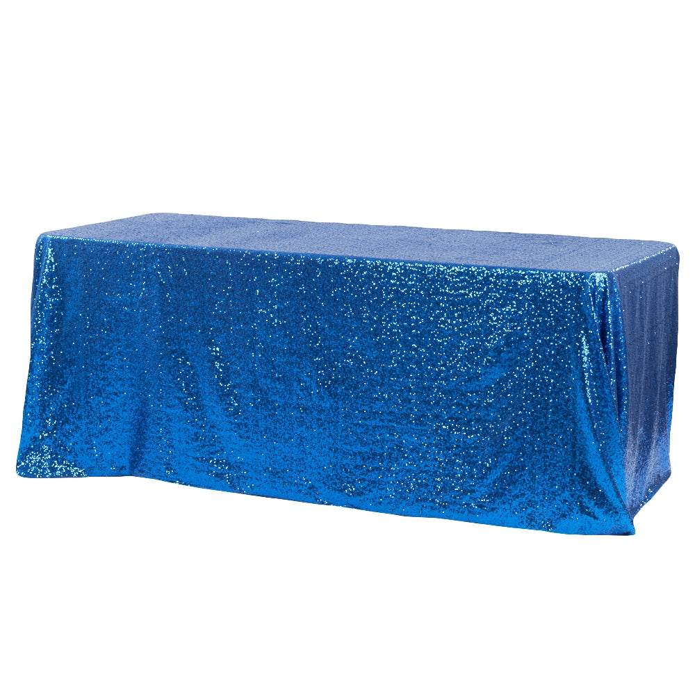 Glitz Sequin 90"x132" Rectangular Tablecloth - Royal Blue - CV Linens