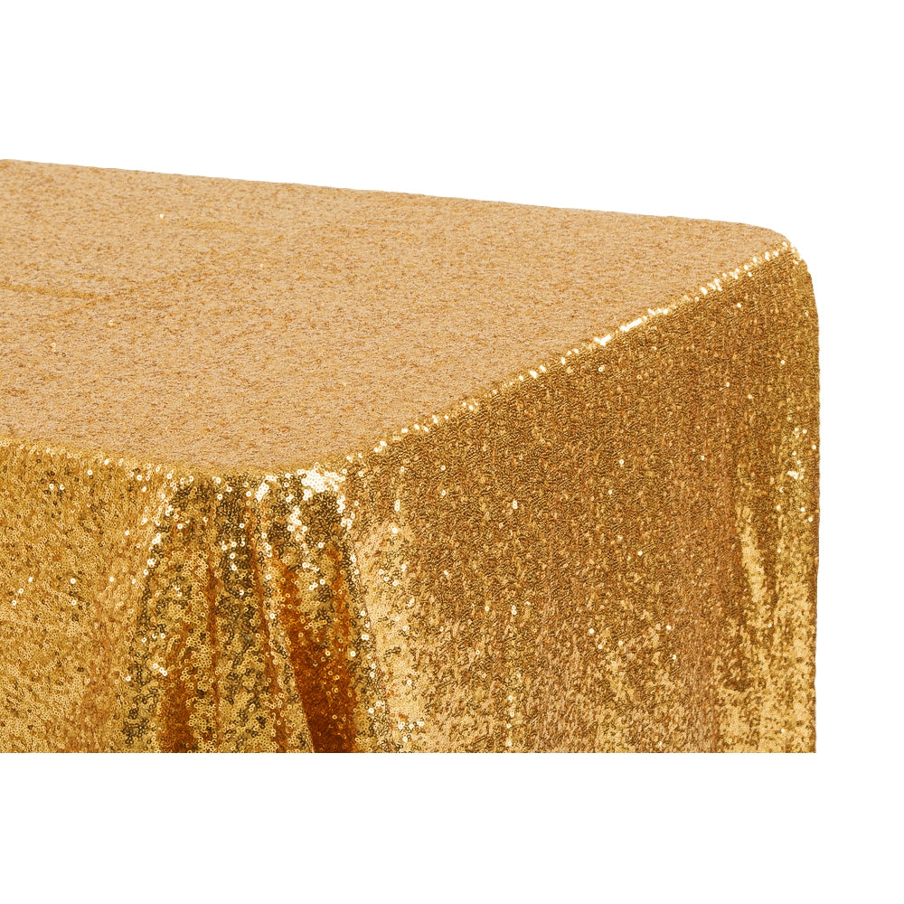 Glitz Sequin 90"x132" Rectangular Tablecloth - Gold - CV Linens