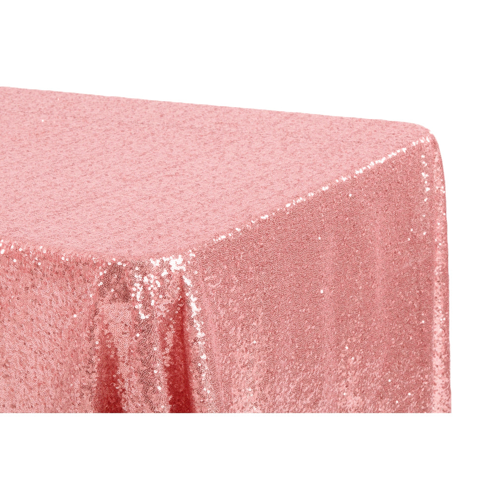 Glitz Sequin 90"x156" Rectangular Tablecloth - Dusty Rose/Mauve - CV Linens