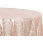 Glitz Sequins 132" Round Tablecloth - Blush/Rose Gold - CV Linens