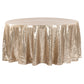 Glitz Sequins 108" Round Tablecloth - Champagne - CV Linens