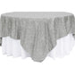 Glitz Sequin Table Overlay Topper 90"x90" Square - Silver - CV Linens