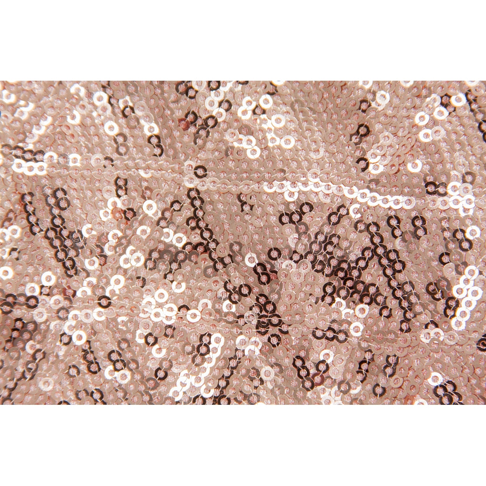 Diamond Glitz Sequin Rectangular Tablecloth 90"x156" - Blush/Rose Gold - CV Linens