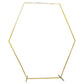 Hexagon Wedding Arch Backdrop Frame Stand 8 ft - Gold - CV Linens