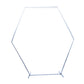 Hexagon Wedding Arch Backdrop Frame Stand 8 ft - Silver - CV Linens
