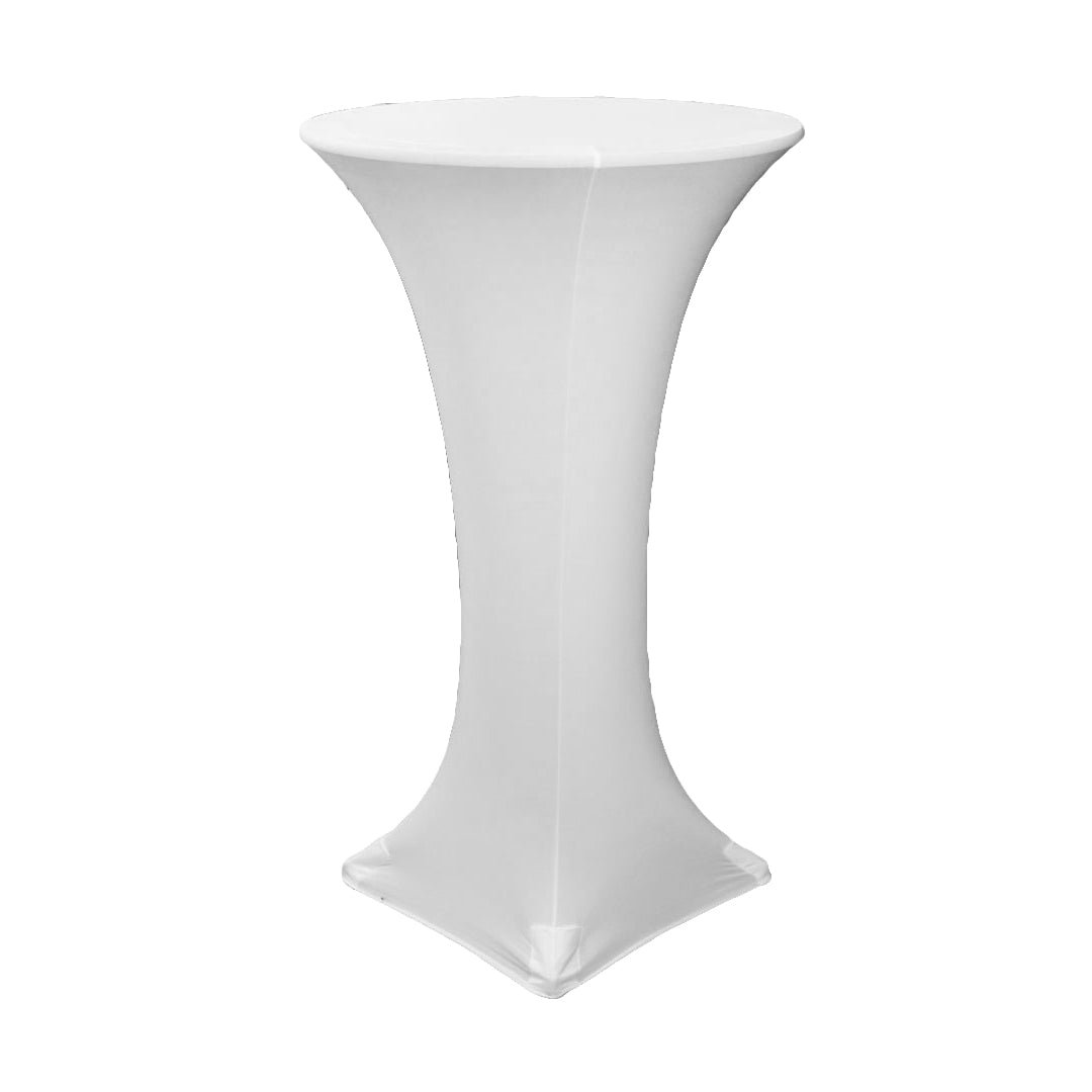 High 24" Spandex Round Cocktail Table Cover - White - CV Linens