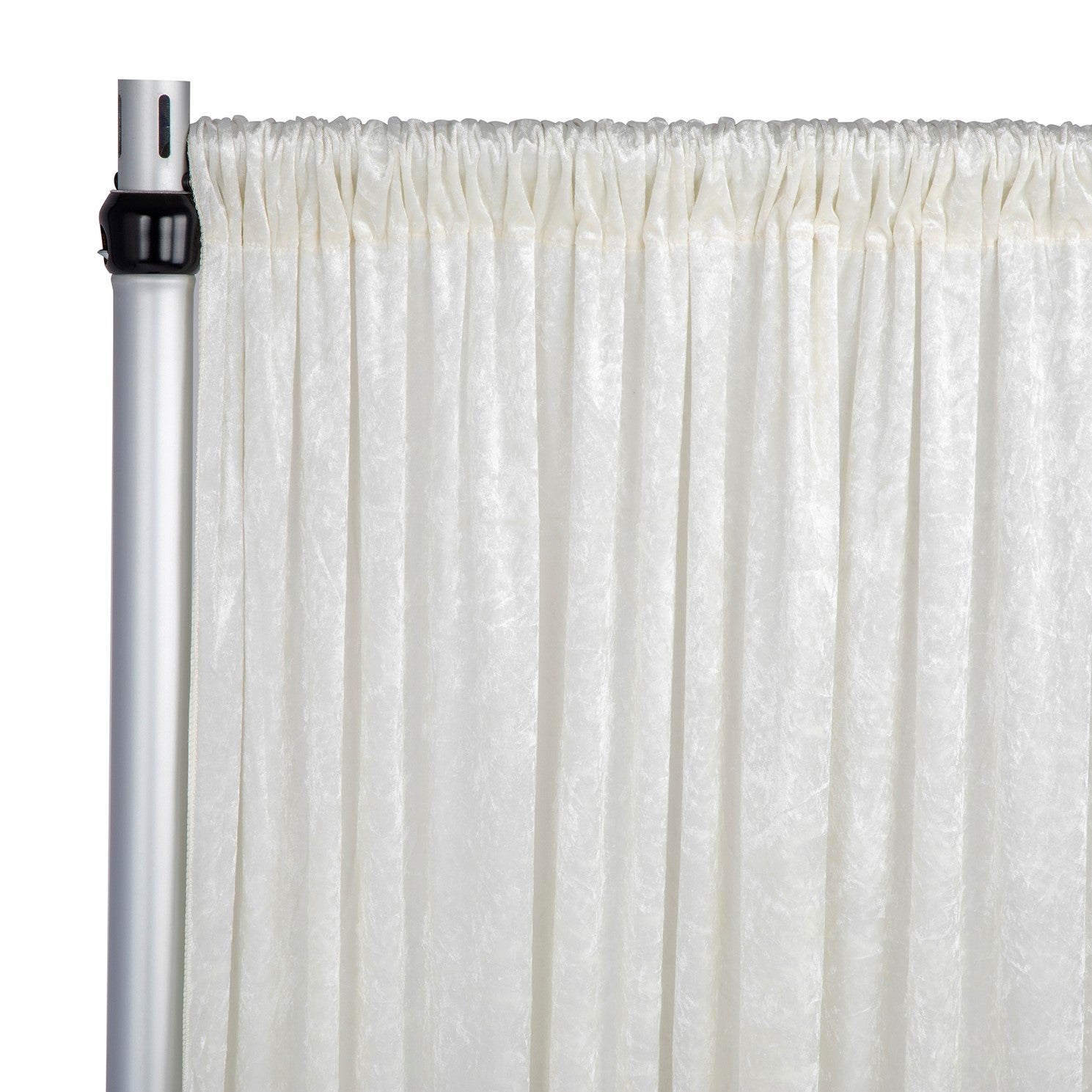 Velvet 10ft H x 52" W Drape/Backdrop Curtain Panel - Ivory - CV Linens