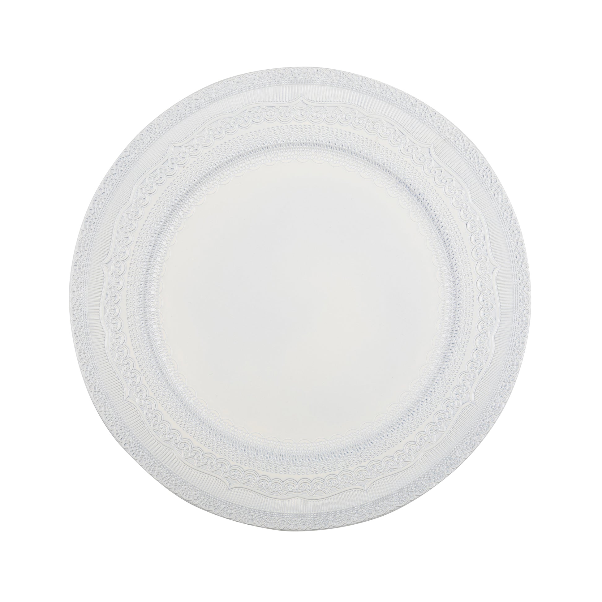 Lace Embossed Acrylic Plastic Charger Plate - Ivory