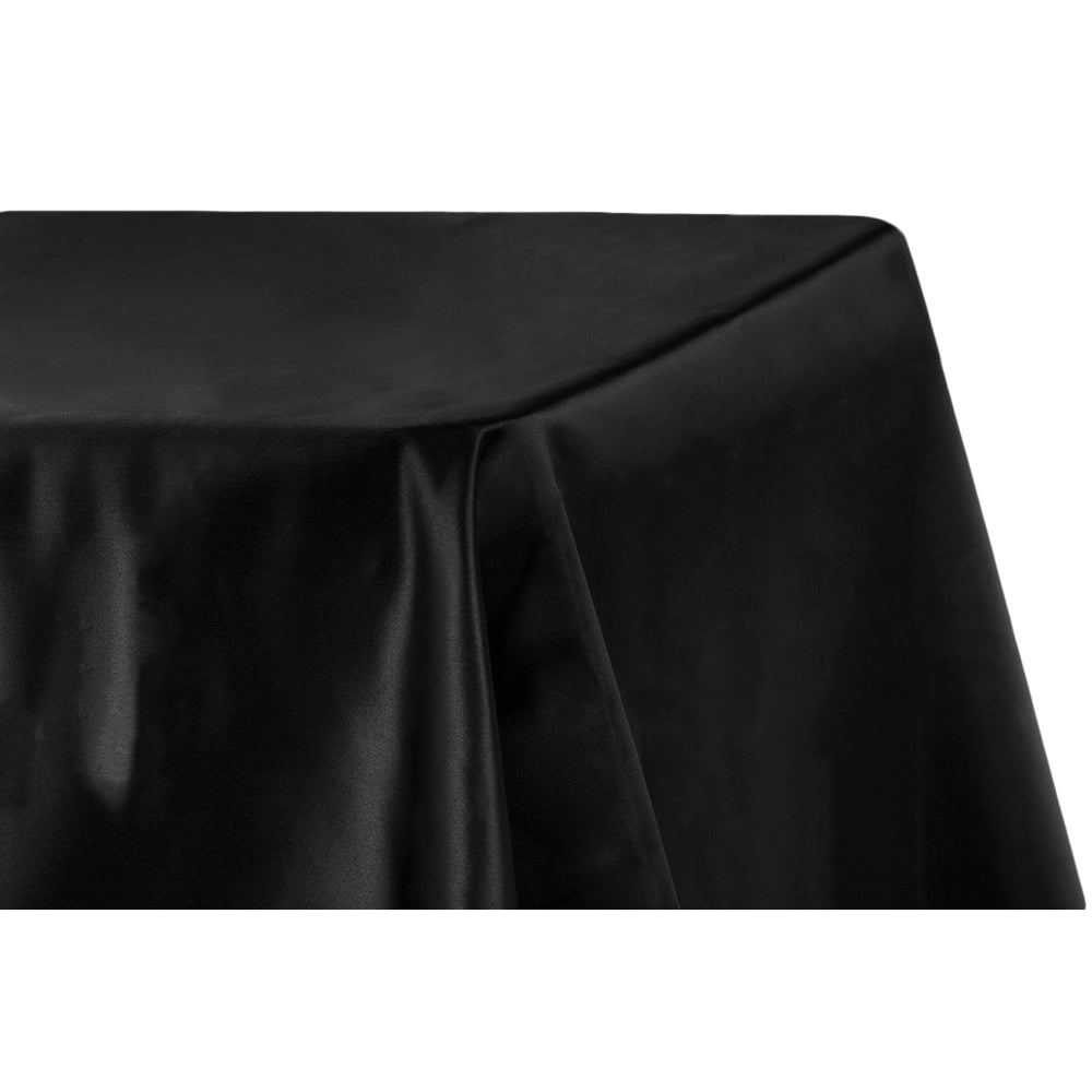 Lamour Satin 90"x156" Rectangular Oblong Tablecloth - Black - CV Linens
