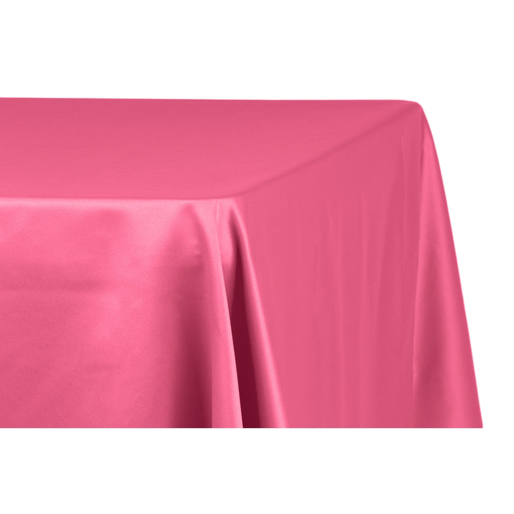 Lamour Satin 90"x156" Rectangular Oblong Tablecloth - Fuchsia - CV Linens