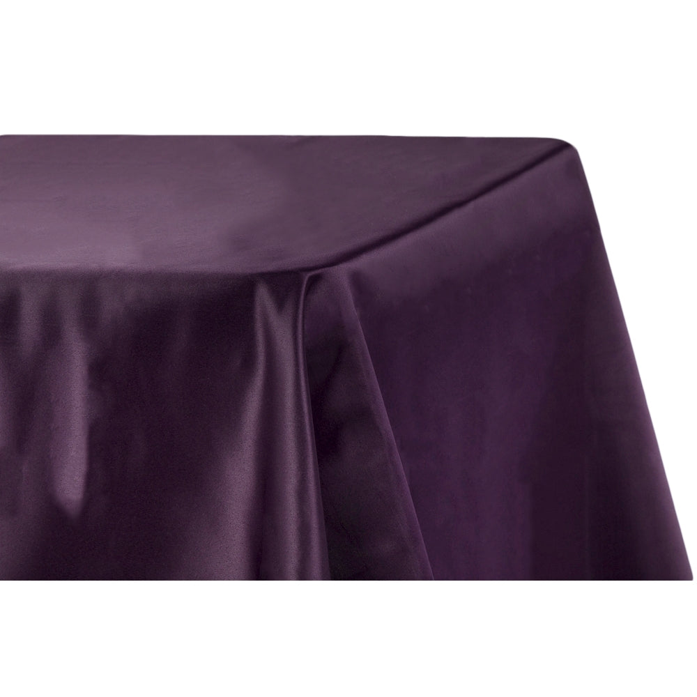 Lamour Satin 90"x156" Rectangular Oblong Tablecloth - Eggplant/Plum - CV Linens