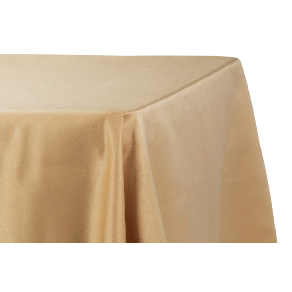 Lamour Satin 90"x132" Rectangular Oblong Tablecloth - Gold Antique - CV Linens