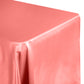 Lamour Satin 90"x156" Rectangular Oblong Tablecloth - Coral - CV Linens
