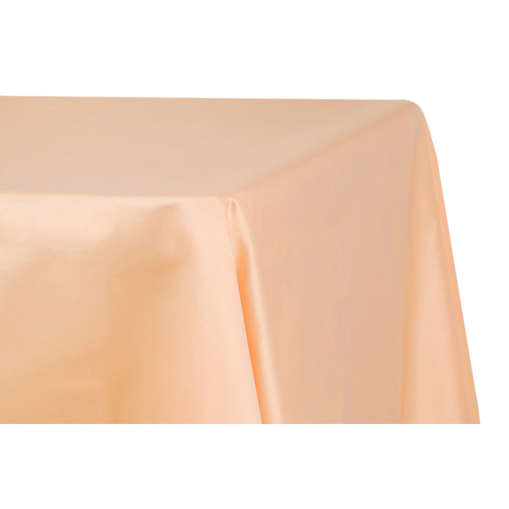 Lamour Satin 90"x132" Rectangular Oblong Tablecloth - Peach - CV Linens