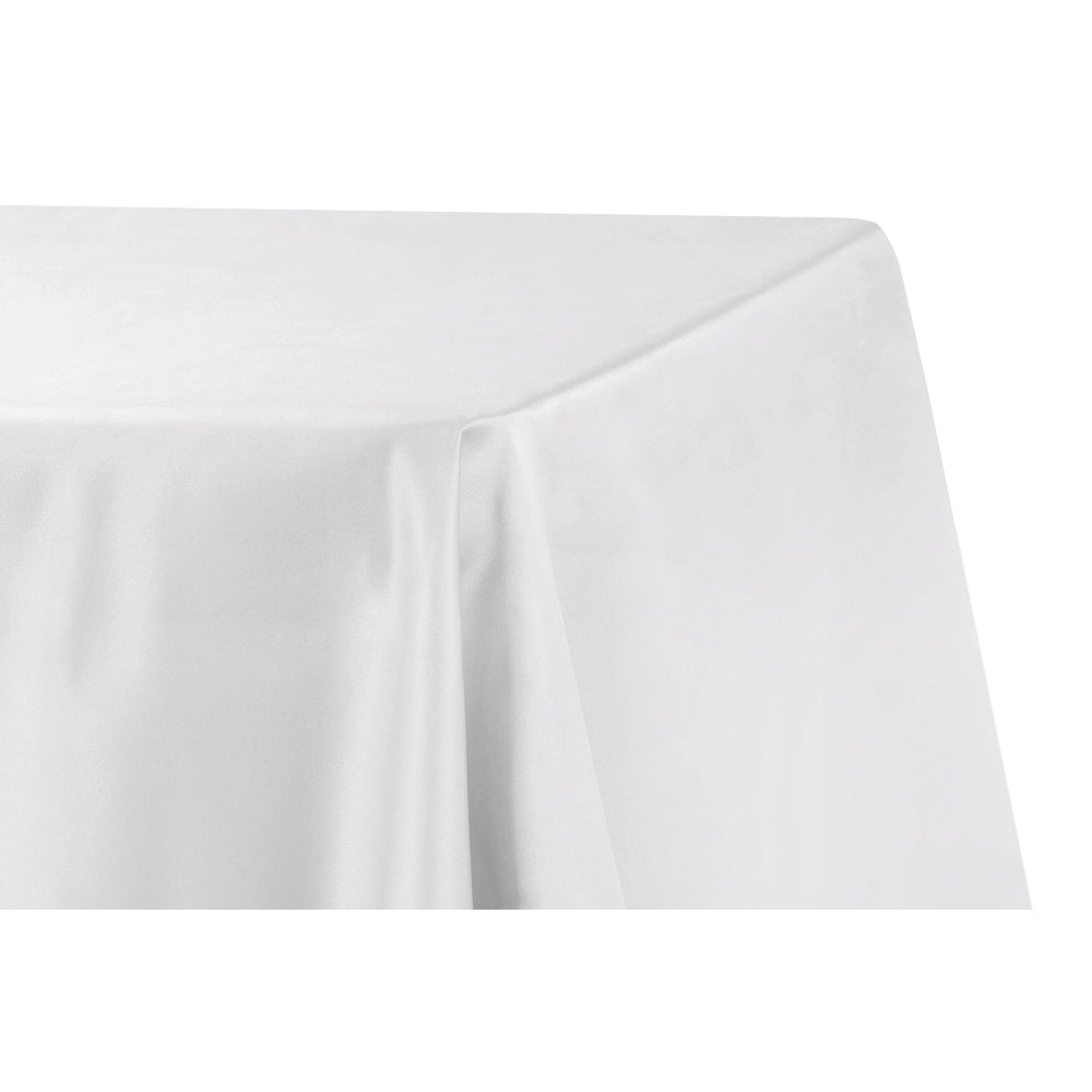Lamour Satin 90"x132" Rectangular Oblong Tablecloth - White - CV Linens