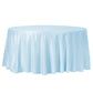 Lamour Satin 132" Round Tablecloth - Baby Blue - CV Linens