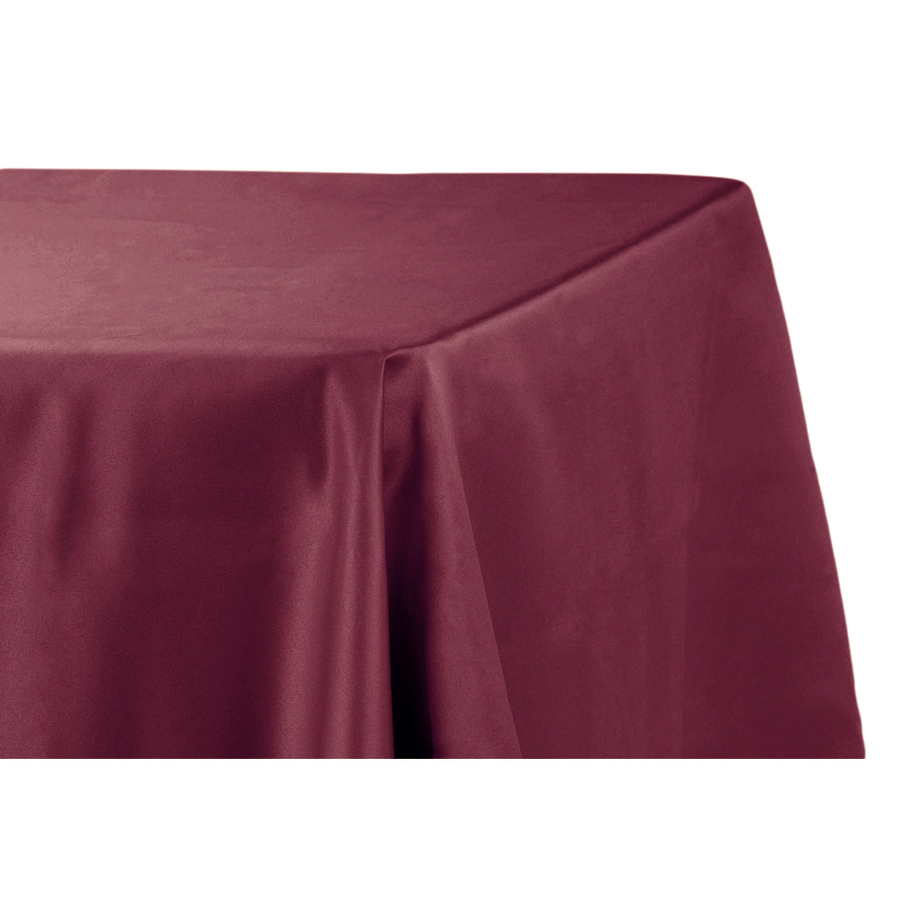 Lamour Satin 90"x132" Rectangular Oblong Tablecloth - Burgundy - CV Linens