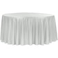 Lamour Satin 120" Round Tablecloth - Gray/Silver - CV Linens