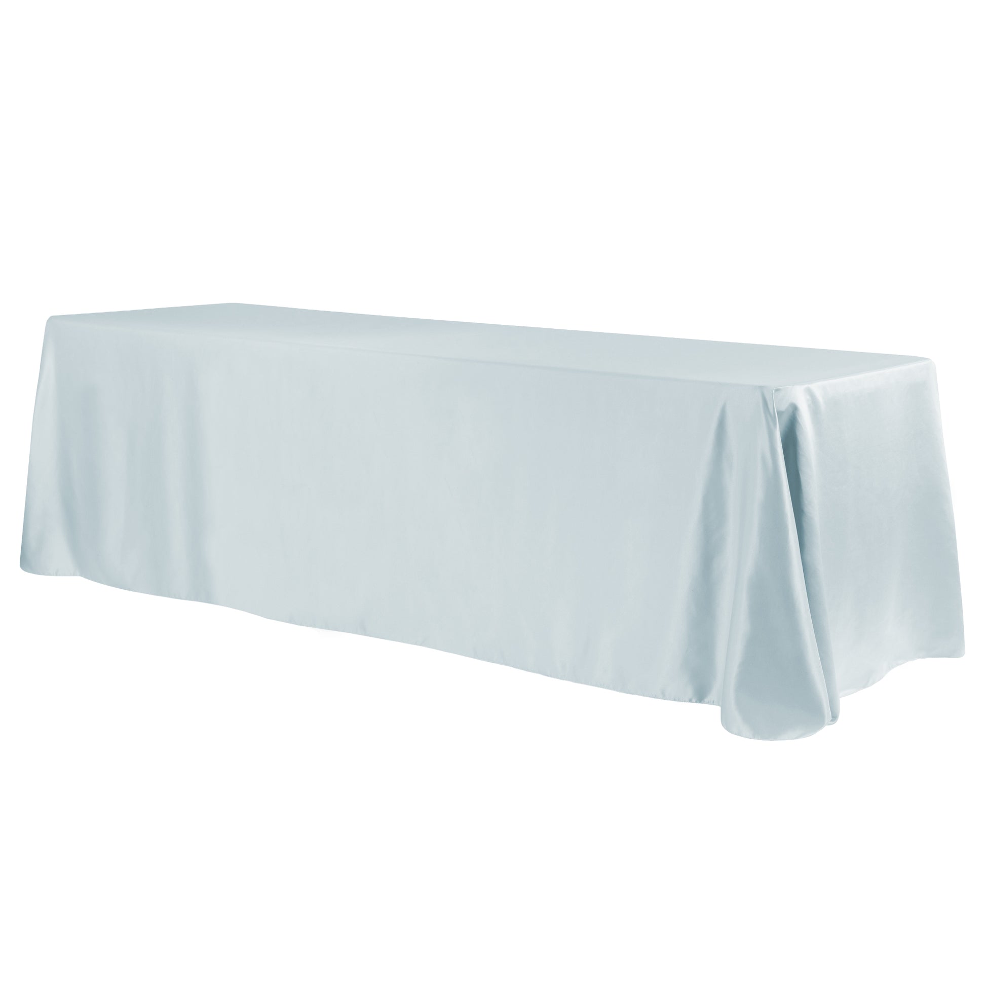 Lamour Satin 90"x156" Rectangular Oblong Tablecloth - Dusty Blue - CV Linens