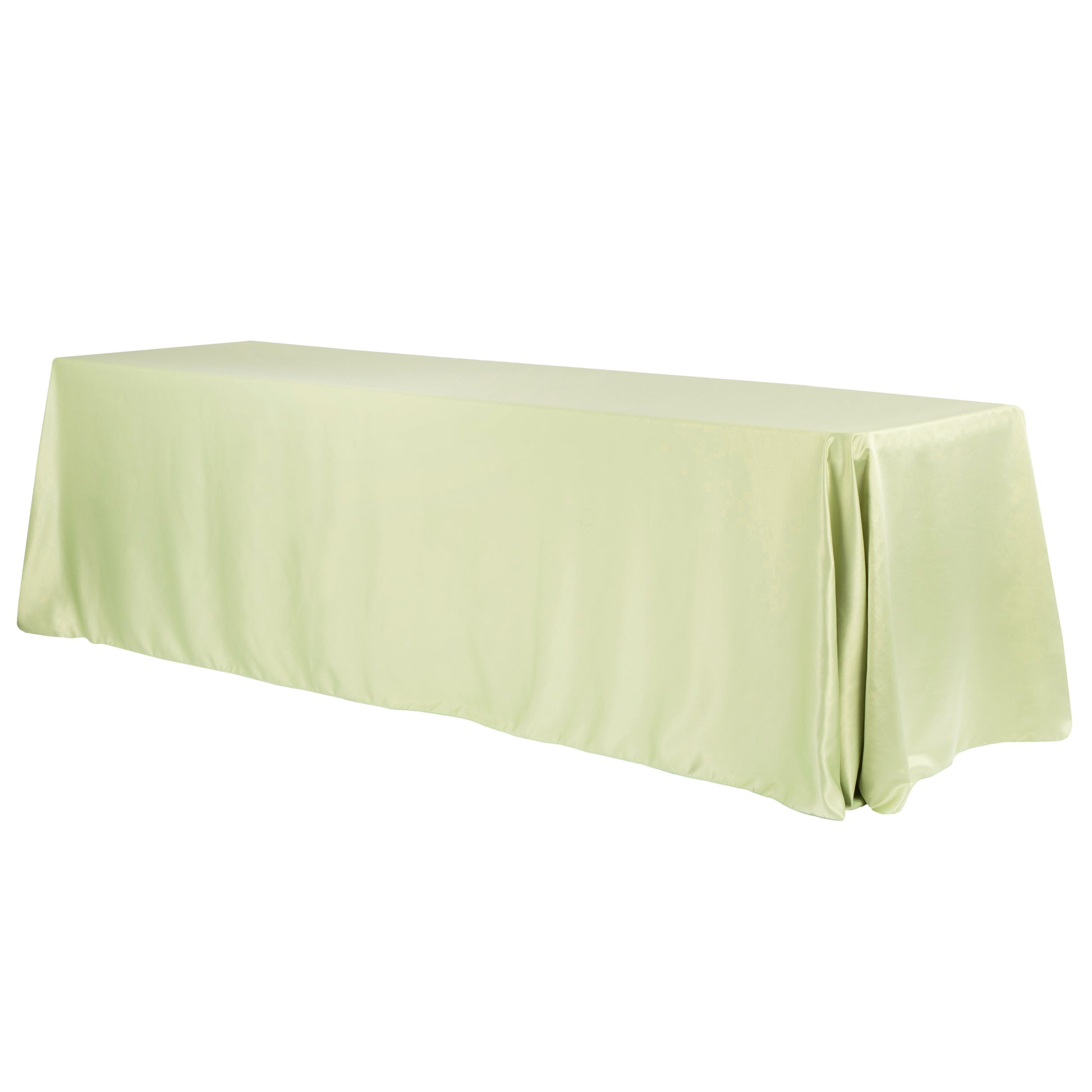 Lamour Satin 90"x156" Rectangular Oblong Tablecloth - Sage Green - CV Linens