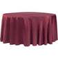 Lamour Satin 132" Round Tablecloth - Burgundy - CV Linens