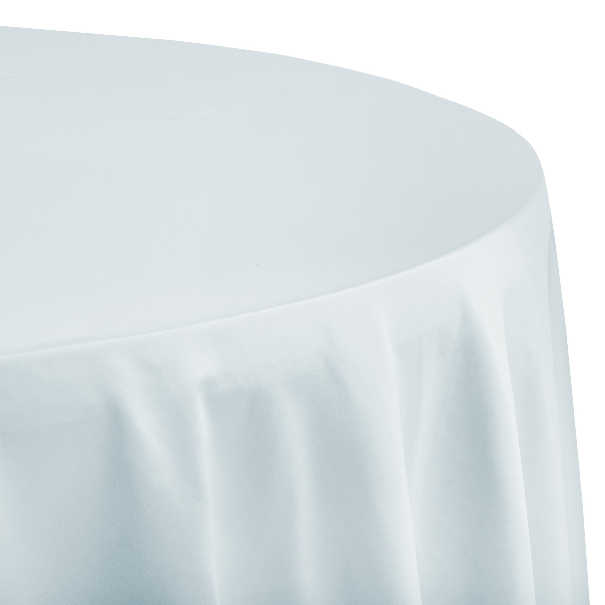 Lamour Satin 120" Round Tablecloth - Dusty Blue - CV Linens