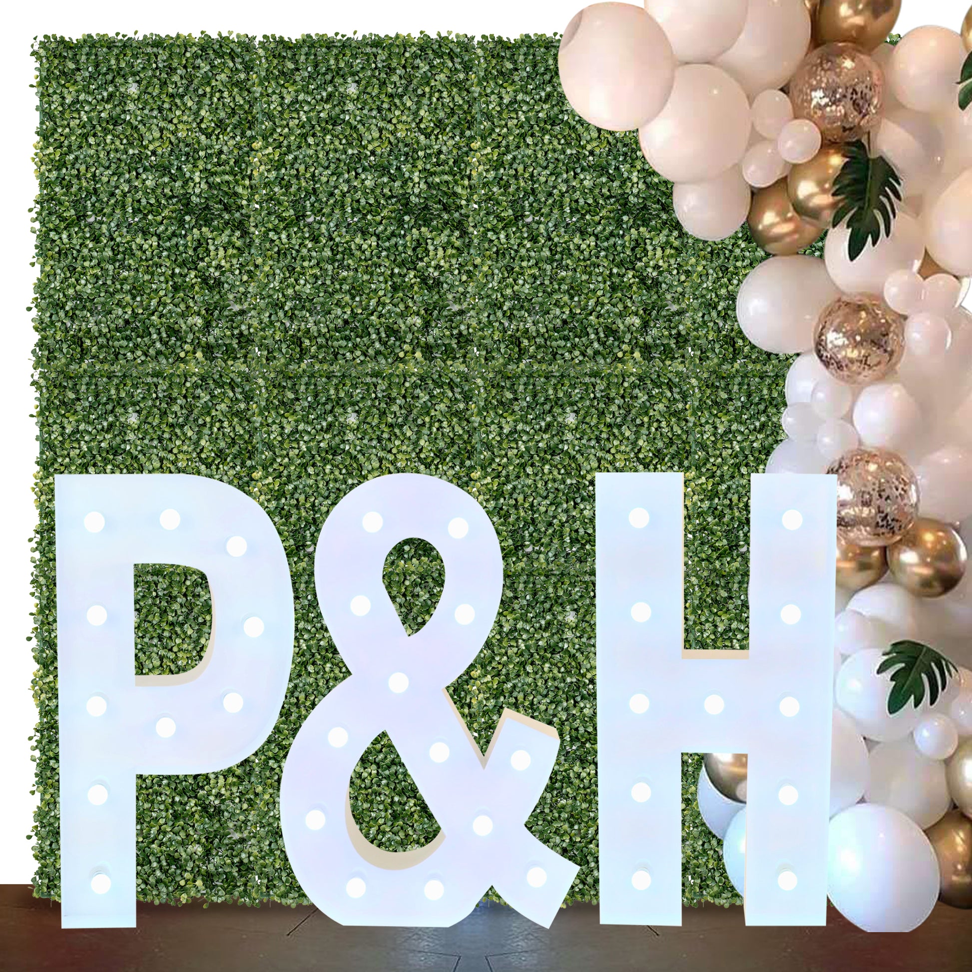 Large 4ft Tall LED Marquee Letter - P for birthday backdrop setup