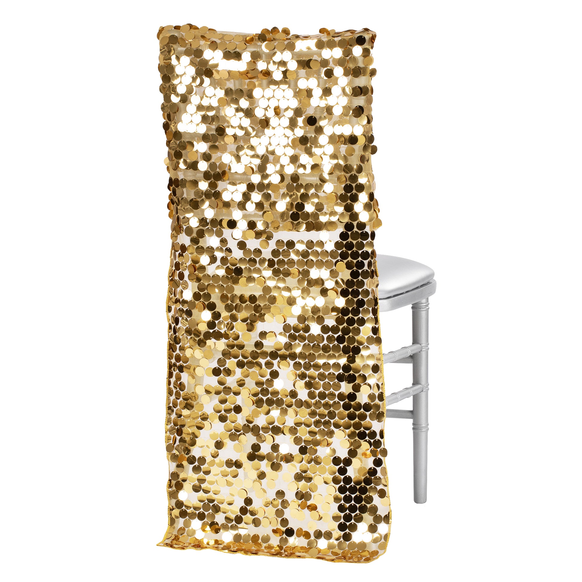 Payette Sequin Chiavari Chair Back Cover - Gold - CV Linens