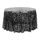 Large Payette Sequin Round 120" Tablecloth - Black - CV Linens