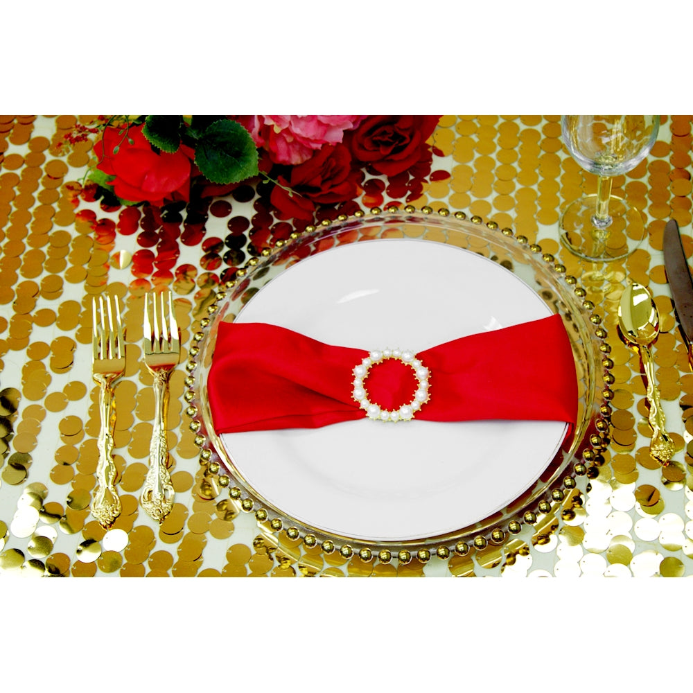 Large Payette Sequin Table Overlay Topper 90"x90" Square - Gold - CV Linens