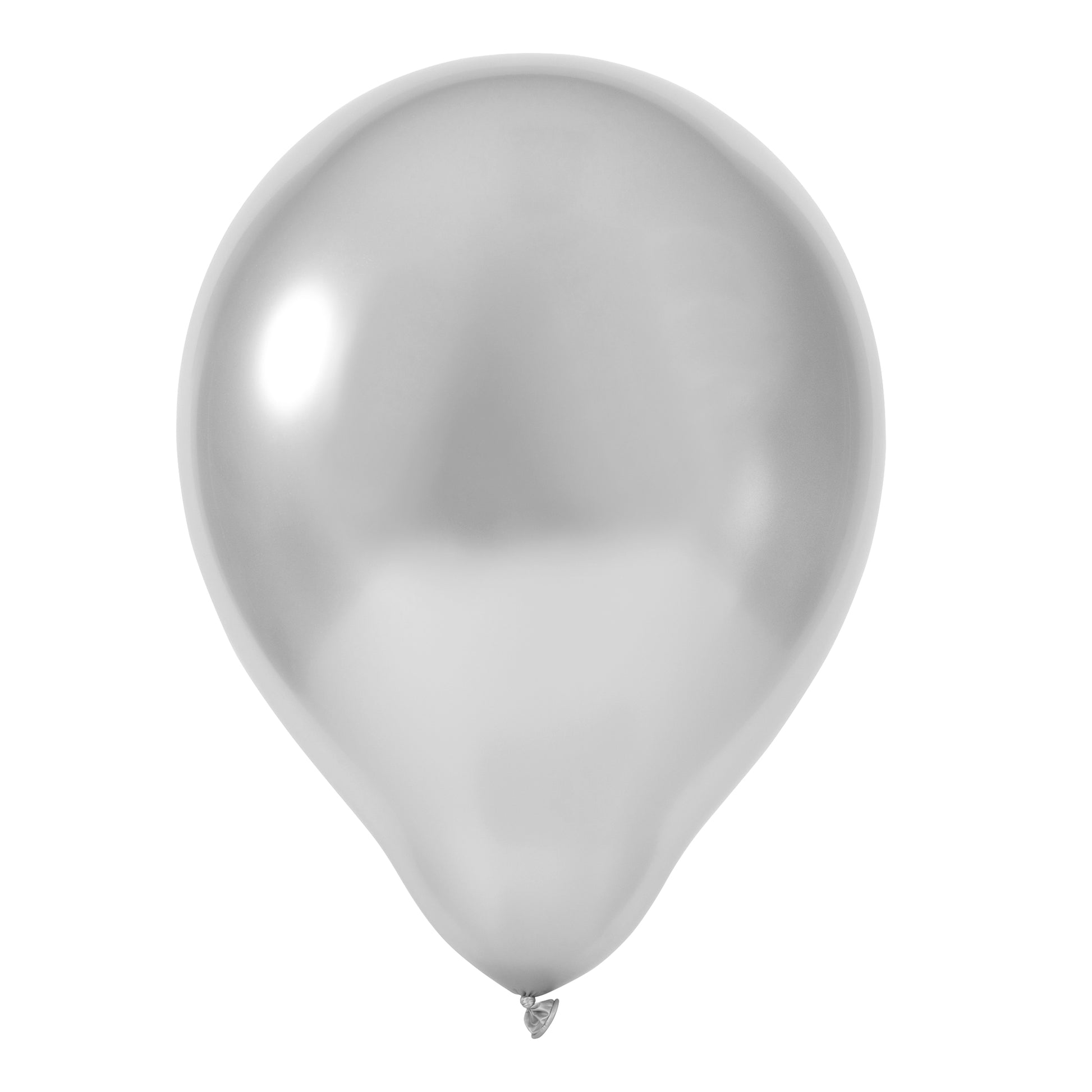 Metallic Silver 10" Chrome Latex Balloons | 50 pcs - CV Linens
